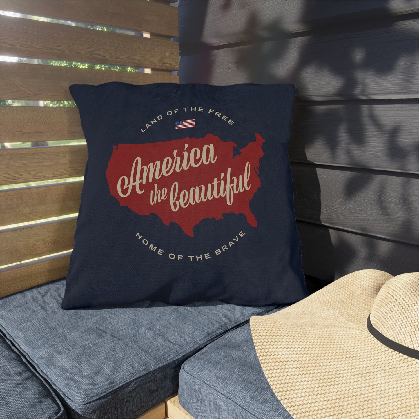 America the Beautiful Outdoor Pillows
