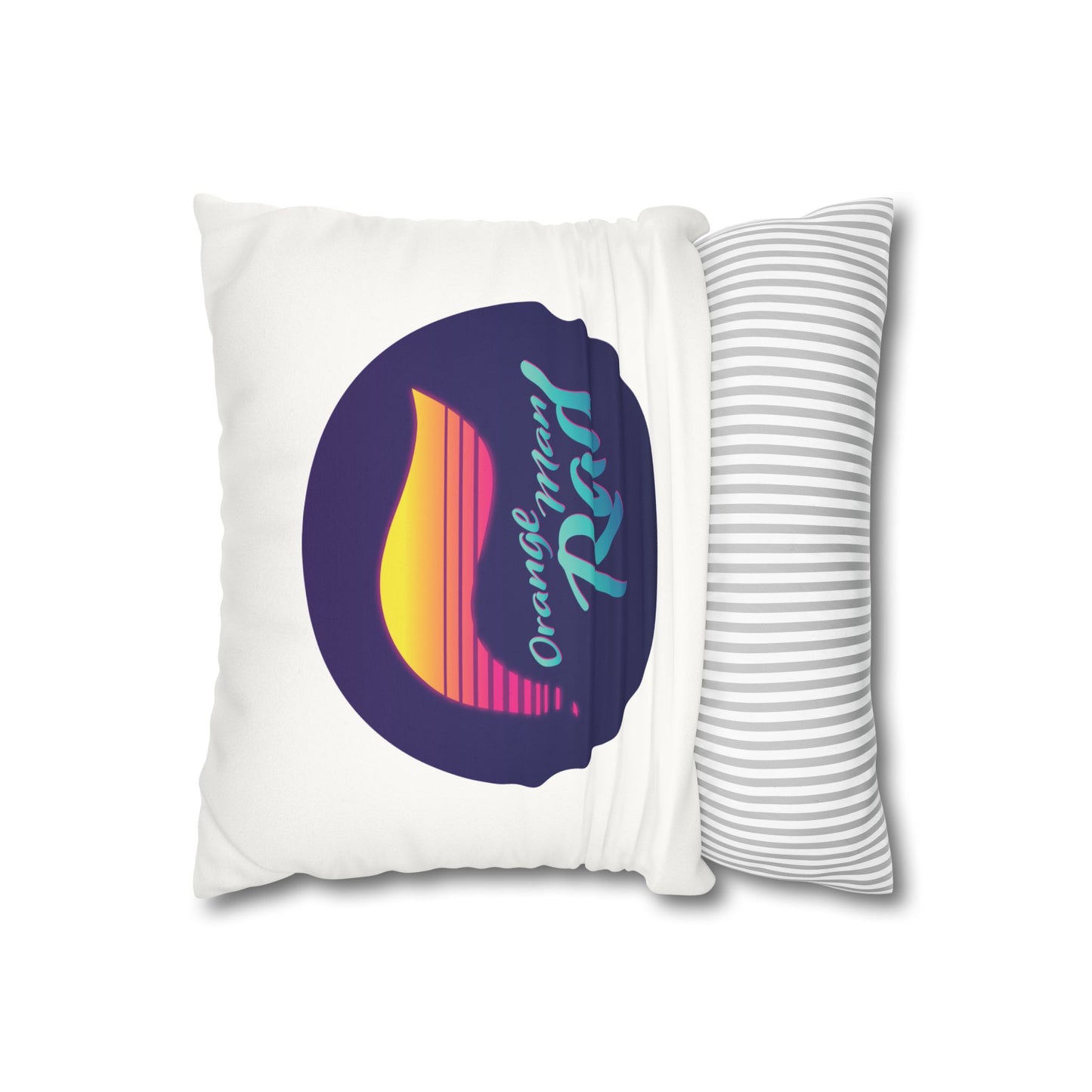 Orange Man Rad Retro Faux Suede Pillowcase