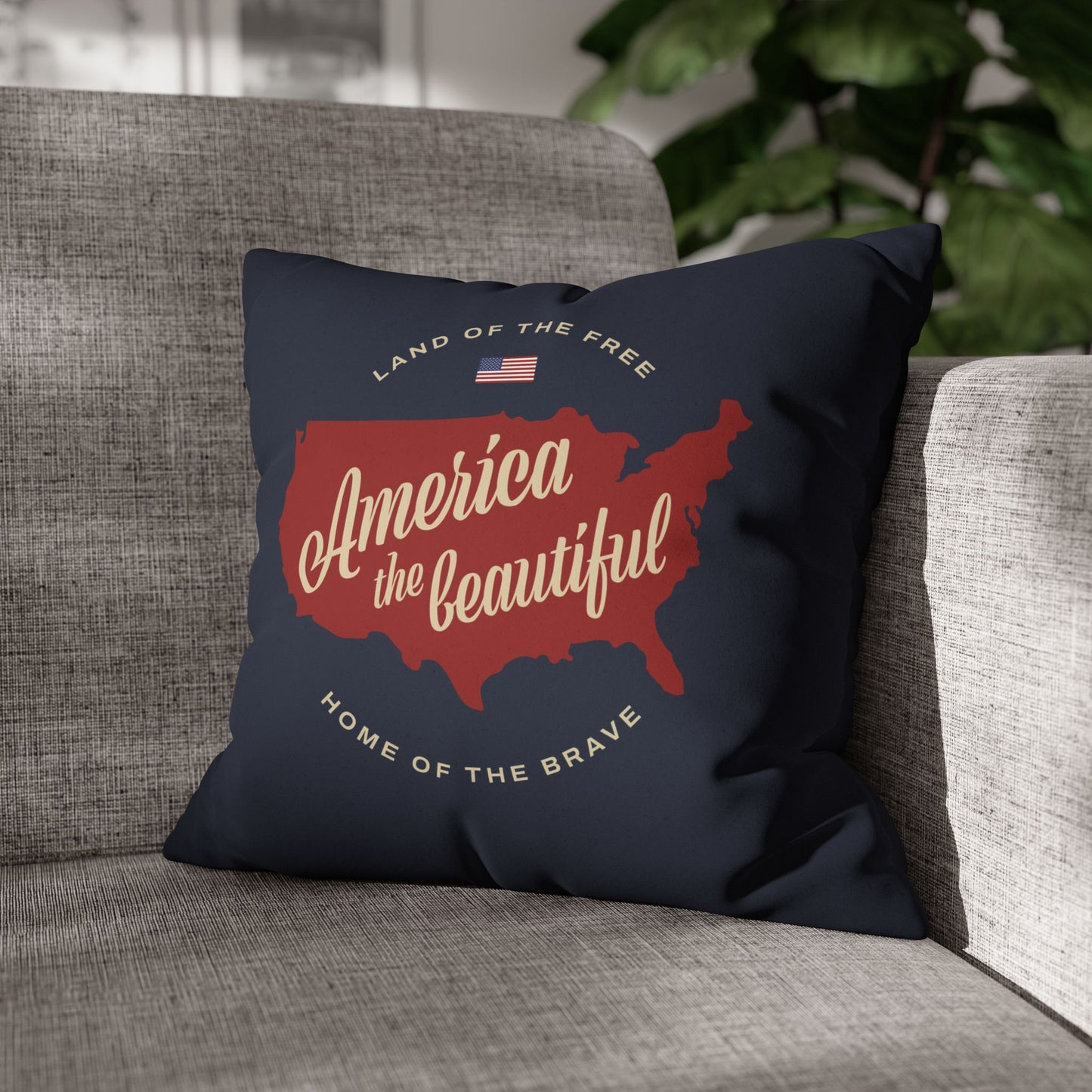 America the Beautiful Faux Suede Pillowcase