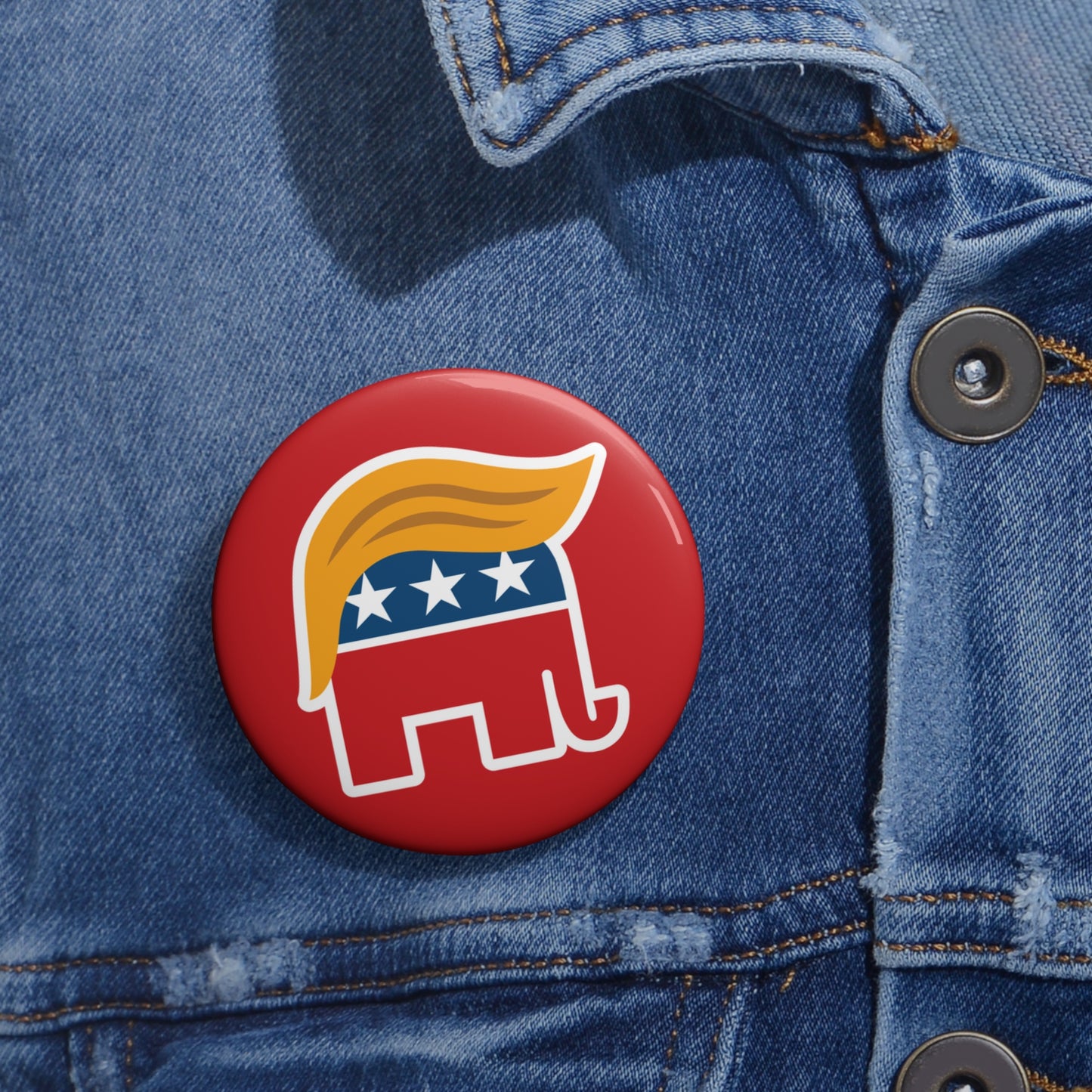 Orange Man Rad Pin Button