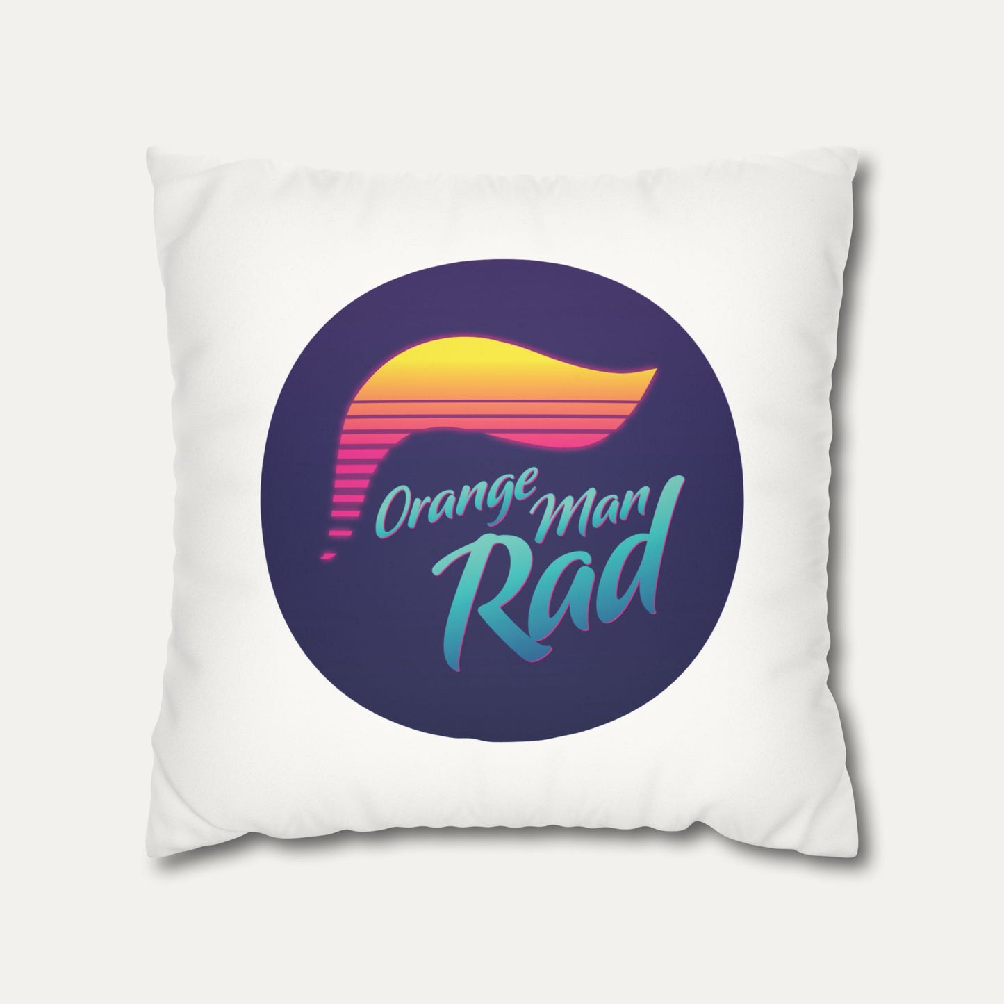 Orange Man Rad Retro Faux Suede Pillowcase