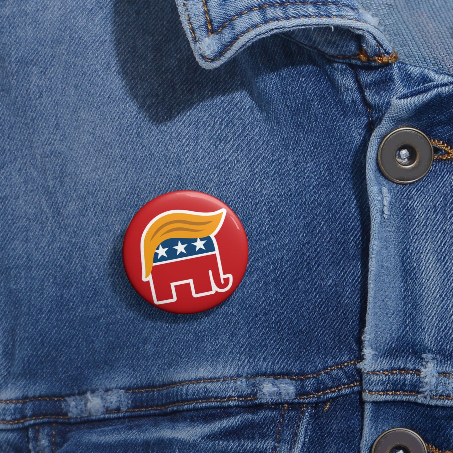 Orange Man Rad Pin Button