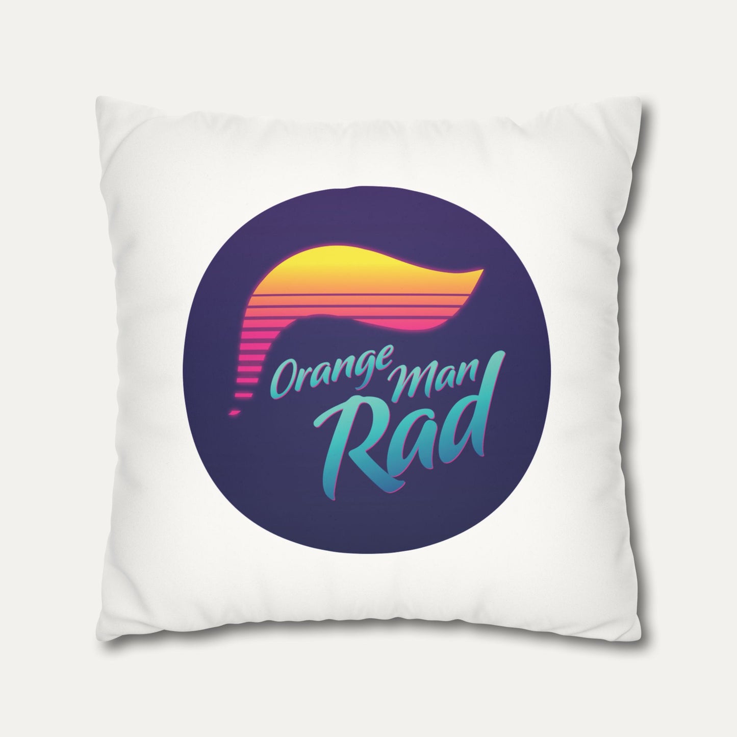 Orange Man Rad Retro Faux Suede Pillowcase