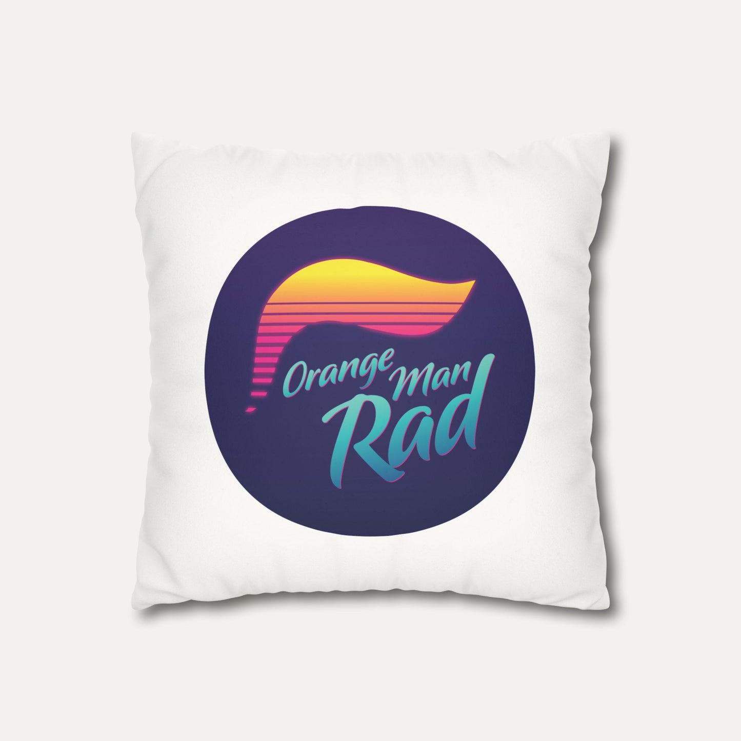 Orange Man Rad Retro Faux Suede Pillowcase