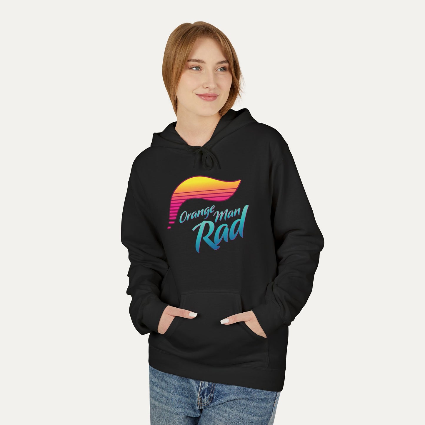 Orange Man Rad Retro Fleece Unisex Hoodie
