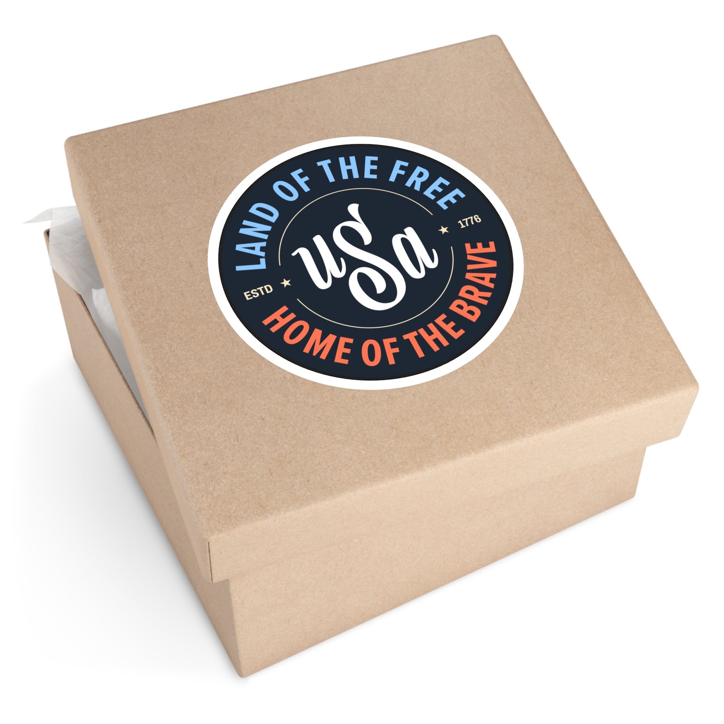 Vintage USA Round Stickers