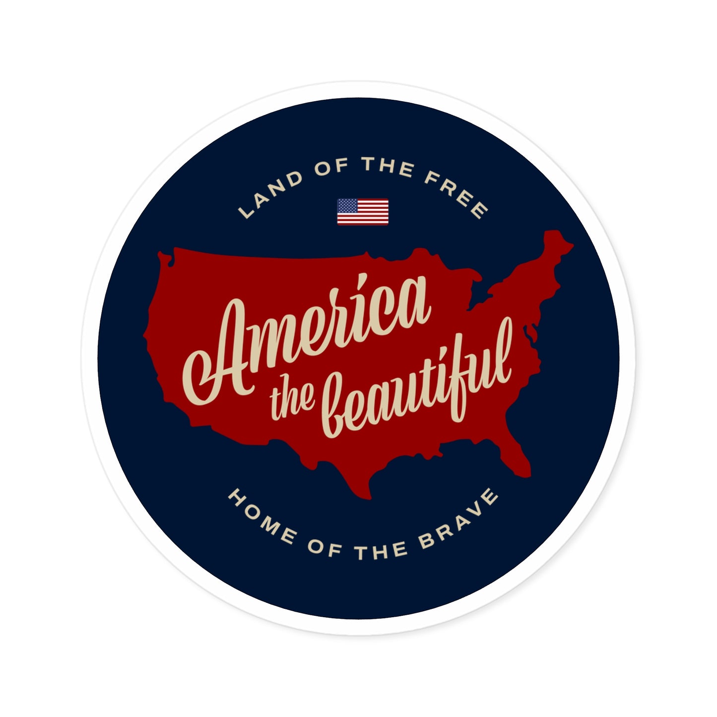 America the Beautiful Round Stickers