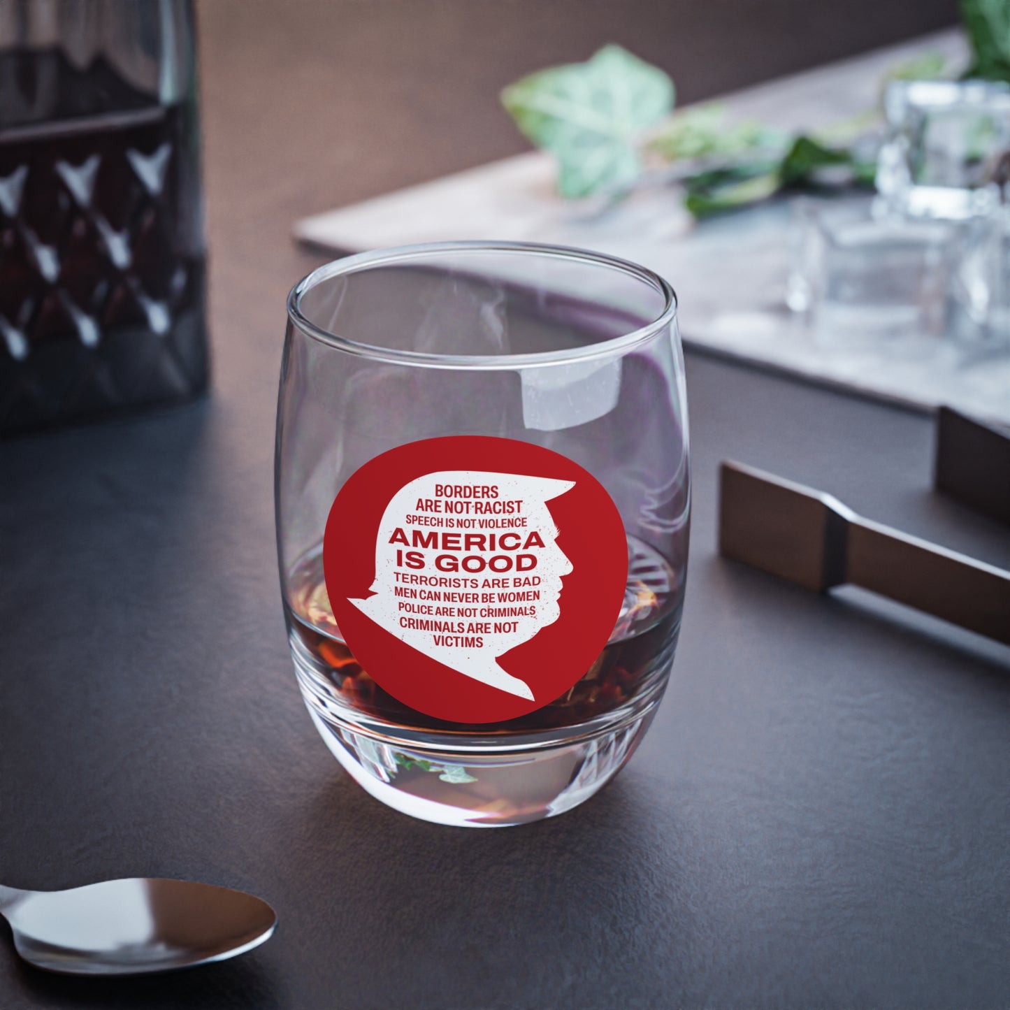 America is Good Whiskey Glass