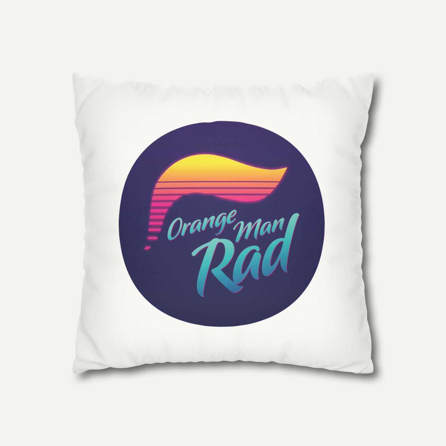 Orange Man Rad Retro Faux Suede Pillowcase