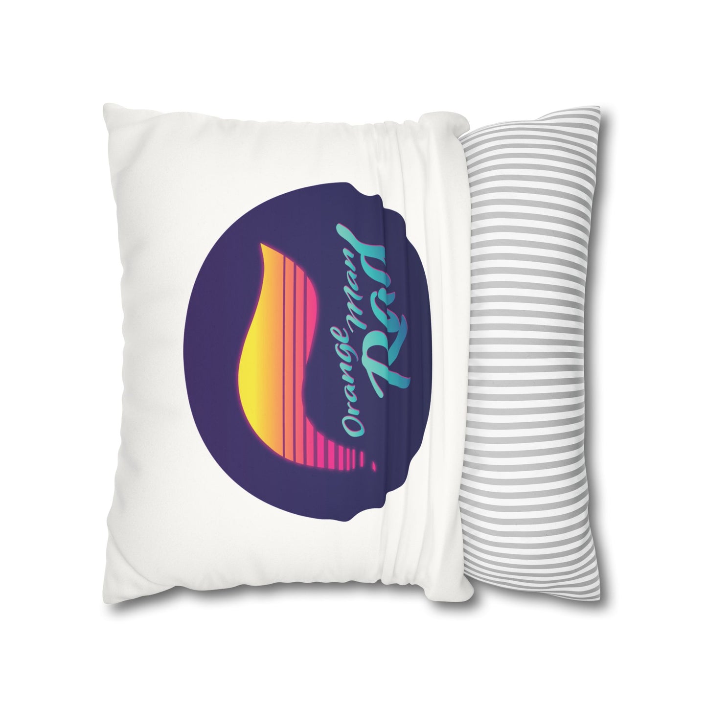 Orange Man Rad Retro Faux Suede Pillowcase