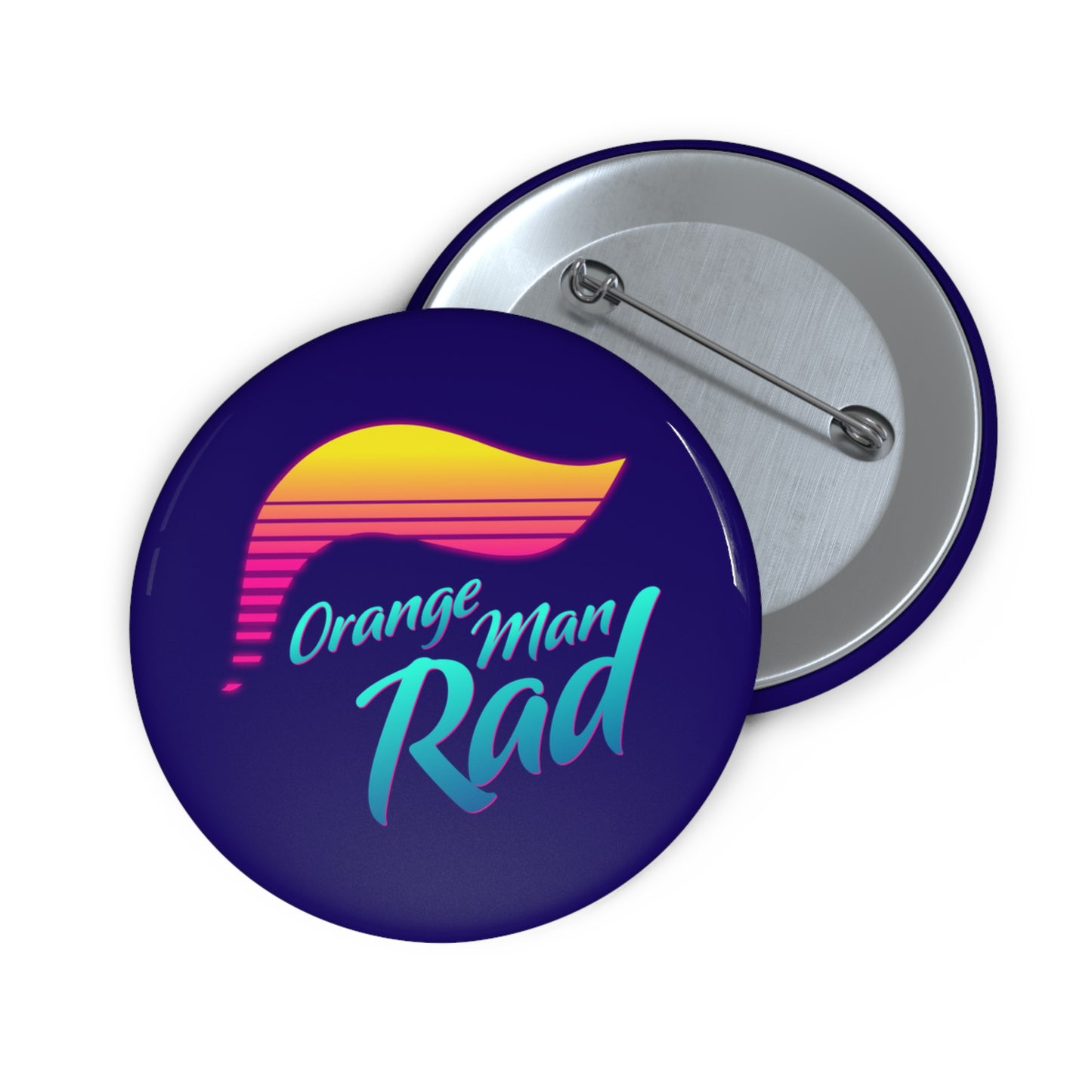 Orange Man Rad Retro Pin Button