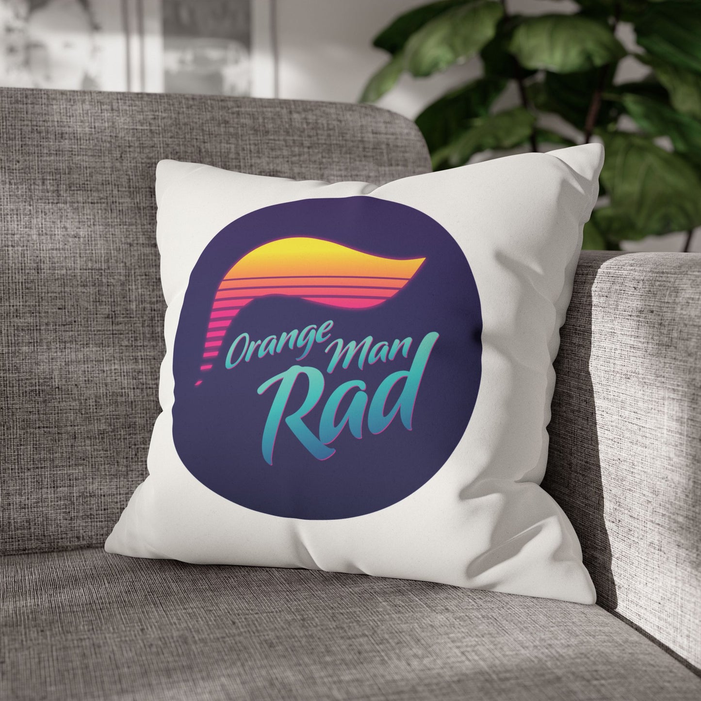Orange Man Rad Retro Faux Suede Pillowcase
