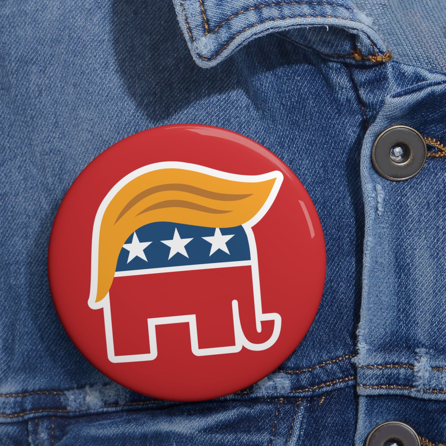Orange Man Rad Pin Button