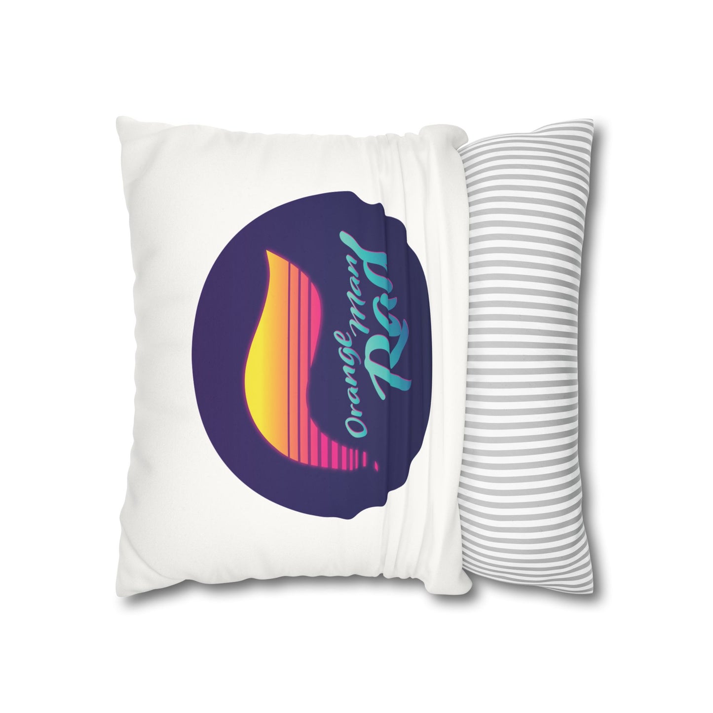 Orange Man Rad Retro Faux Suede Pillowcase