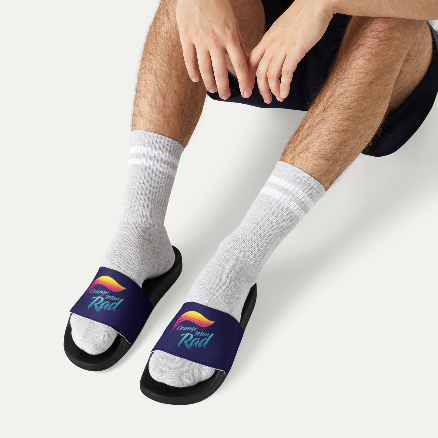 Orange Man Rad Retro Men's Removable-Strap Sandals