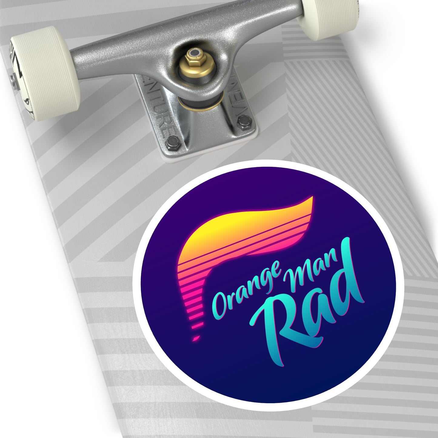 Orange Man Rad Retro Round Stickers