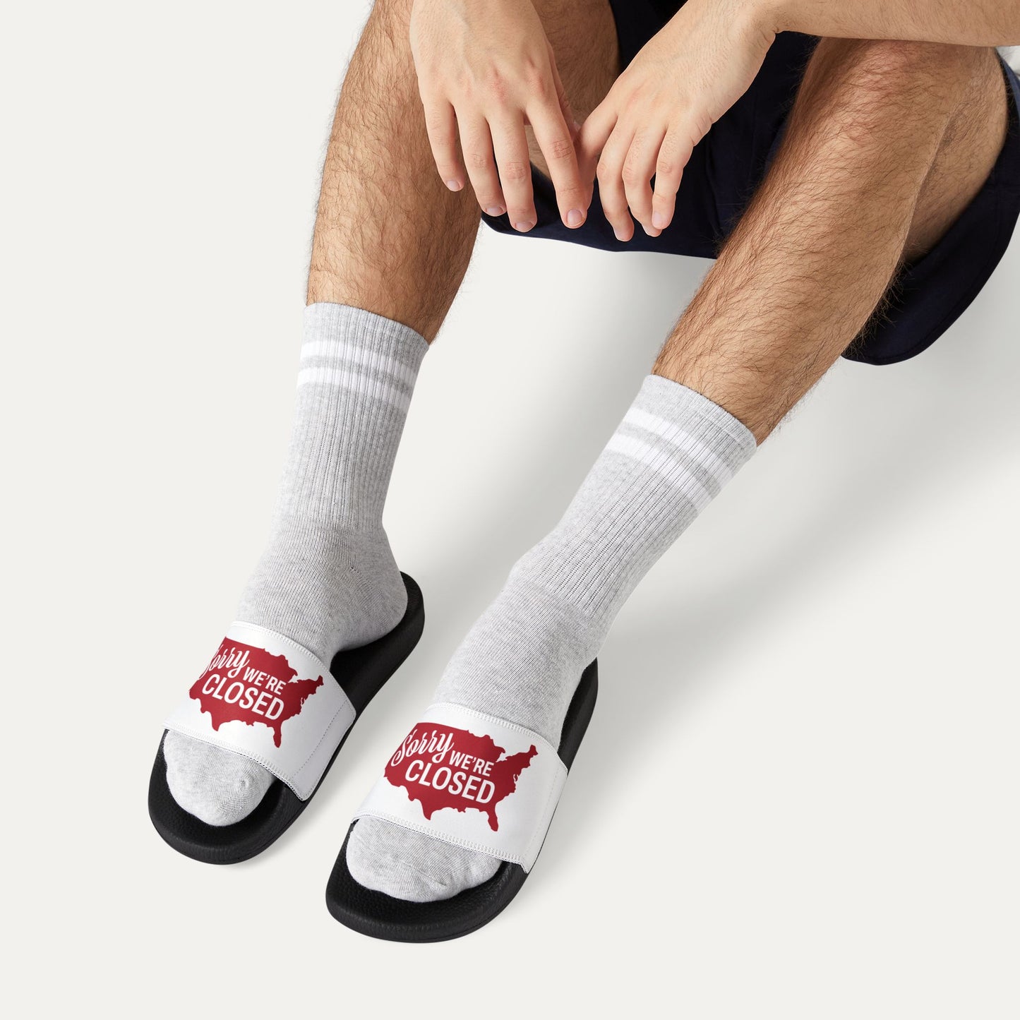 Sorry, We’re Closed Men's Removable-Strap Sandals