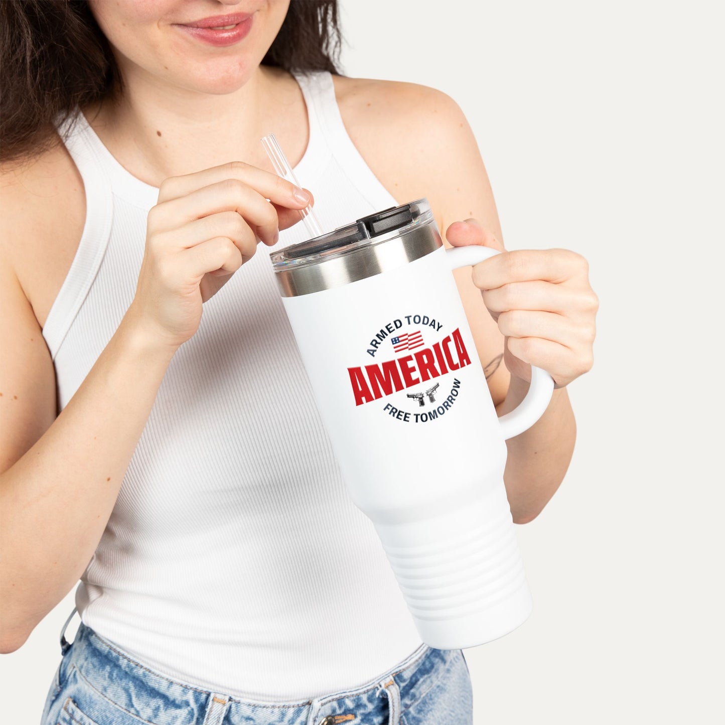Armed Today, Free Tomorrow Insulated 40oz Travel Mug