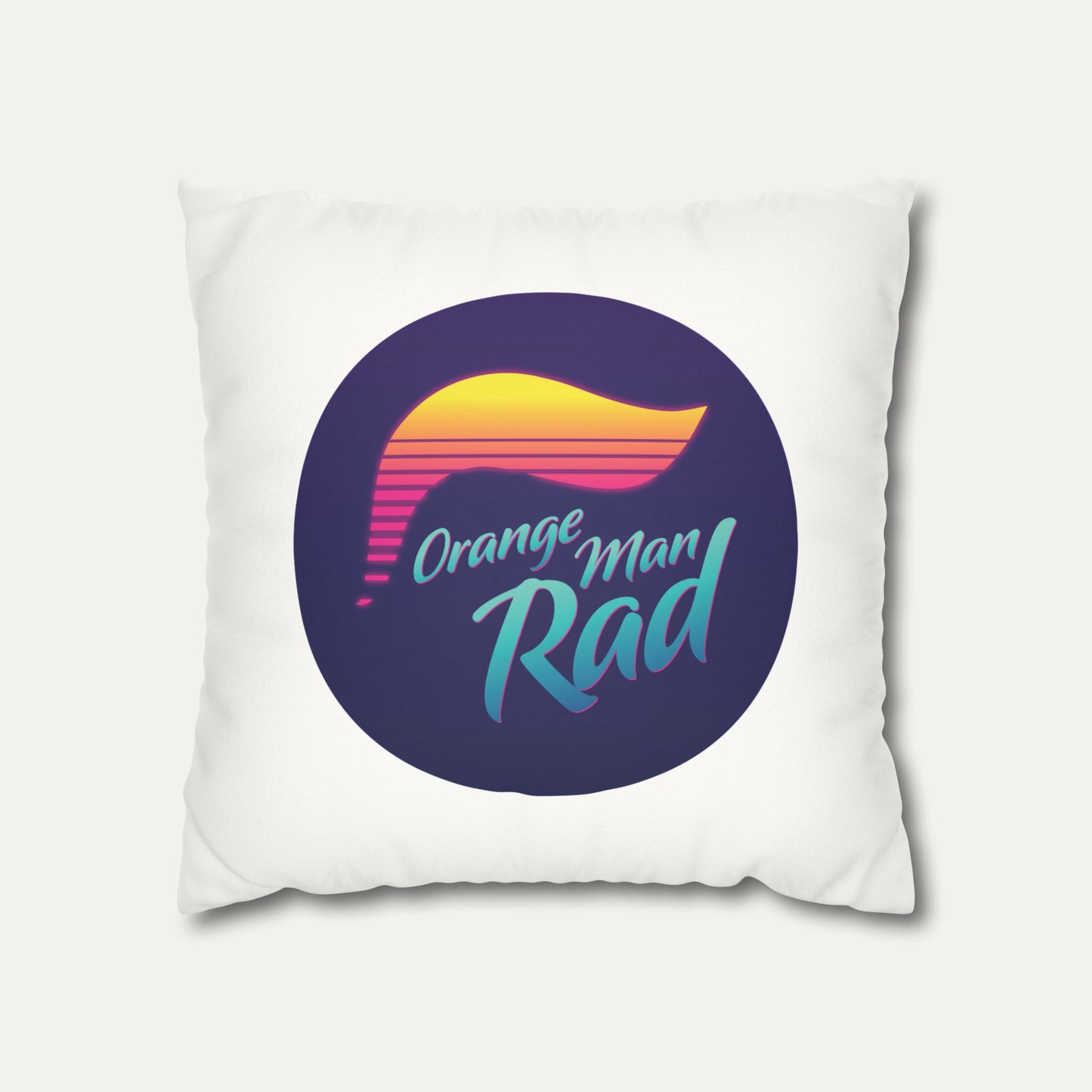 Orange Man Rad Retro Faux Suede Pillowcase