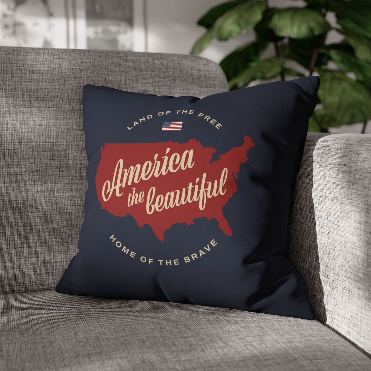 America the Beautiful Faux Suede Pillowcase