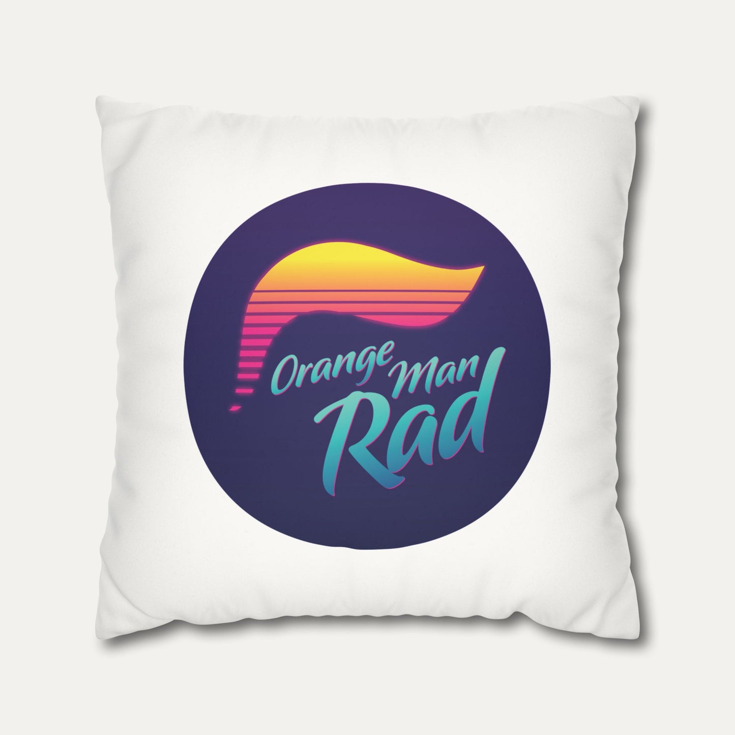 Orange Man Rad Retro Faux Suede Pillowcase