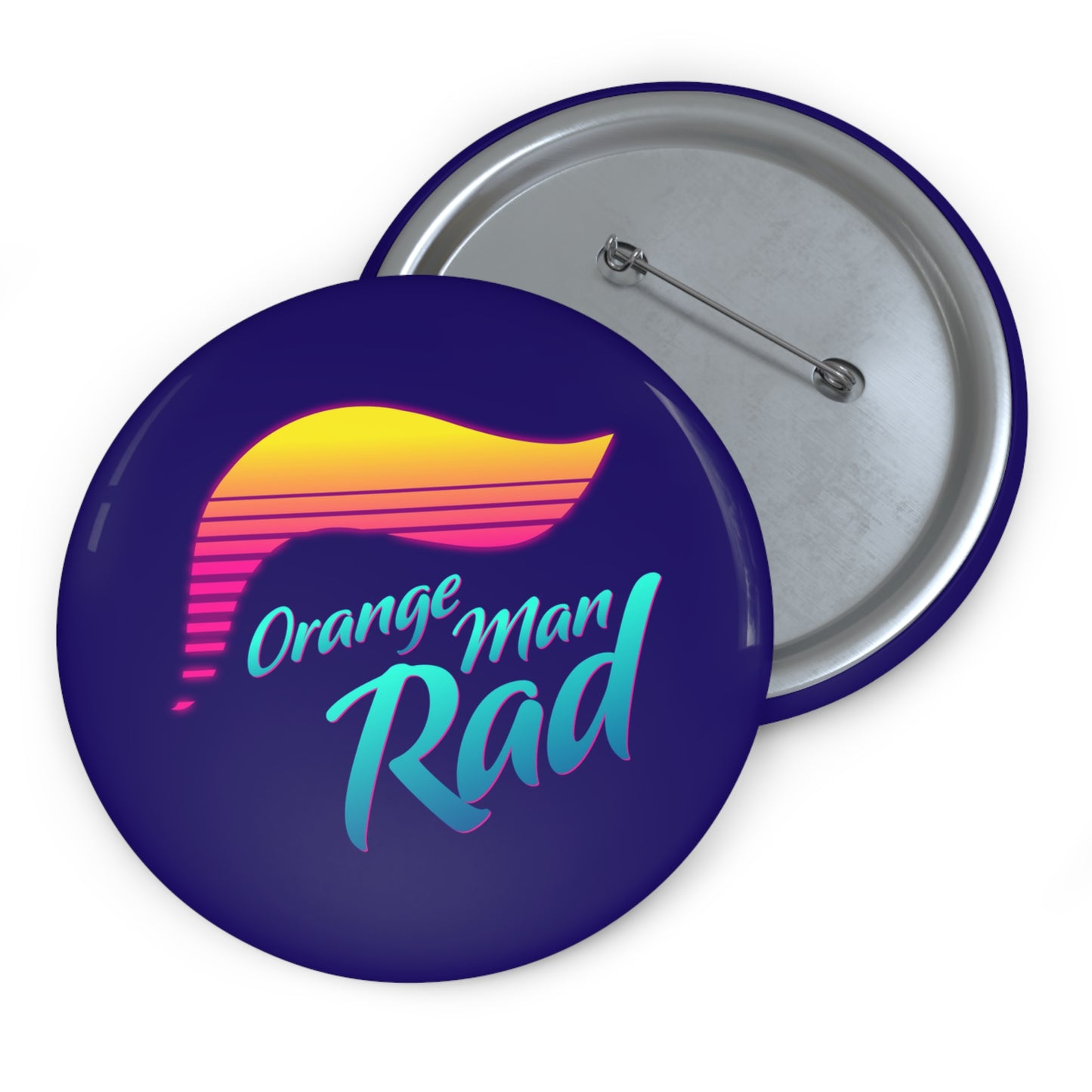 Orange Man Rad Retro Pin Button