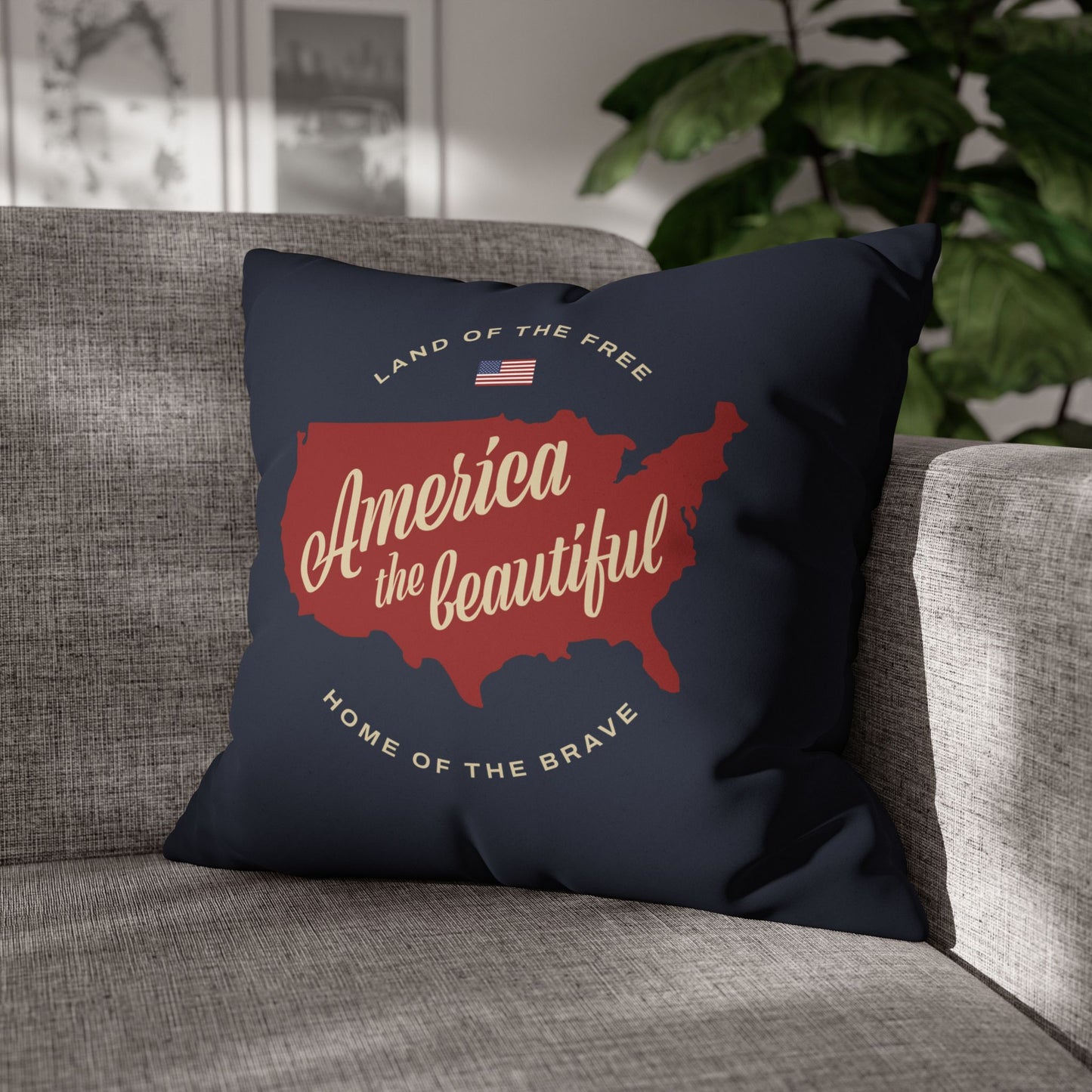 America the Beautiful Faux Suede Pillowcase