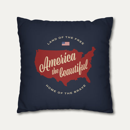America the Beautiful Faux Suede Pillowcase