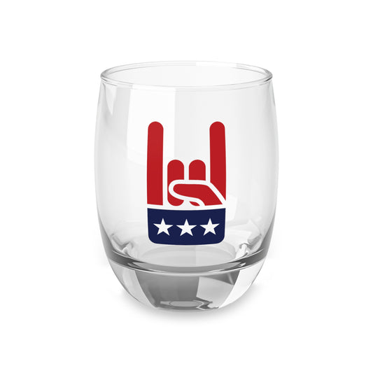 Horns Up Whiskey Glass