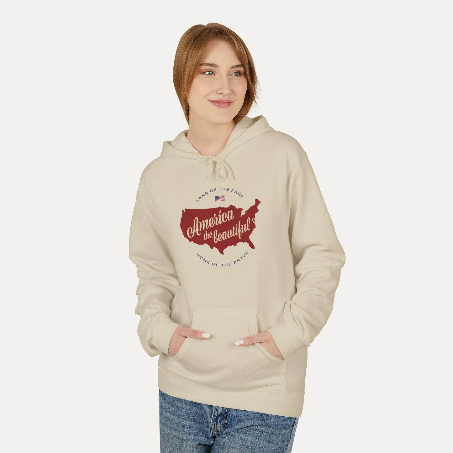 America the Beautiful Fleece Unisex Hoodie