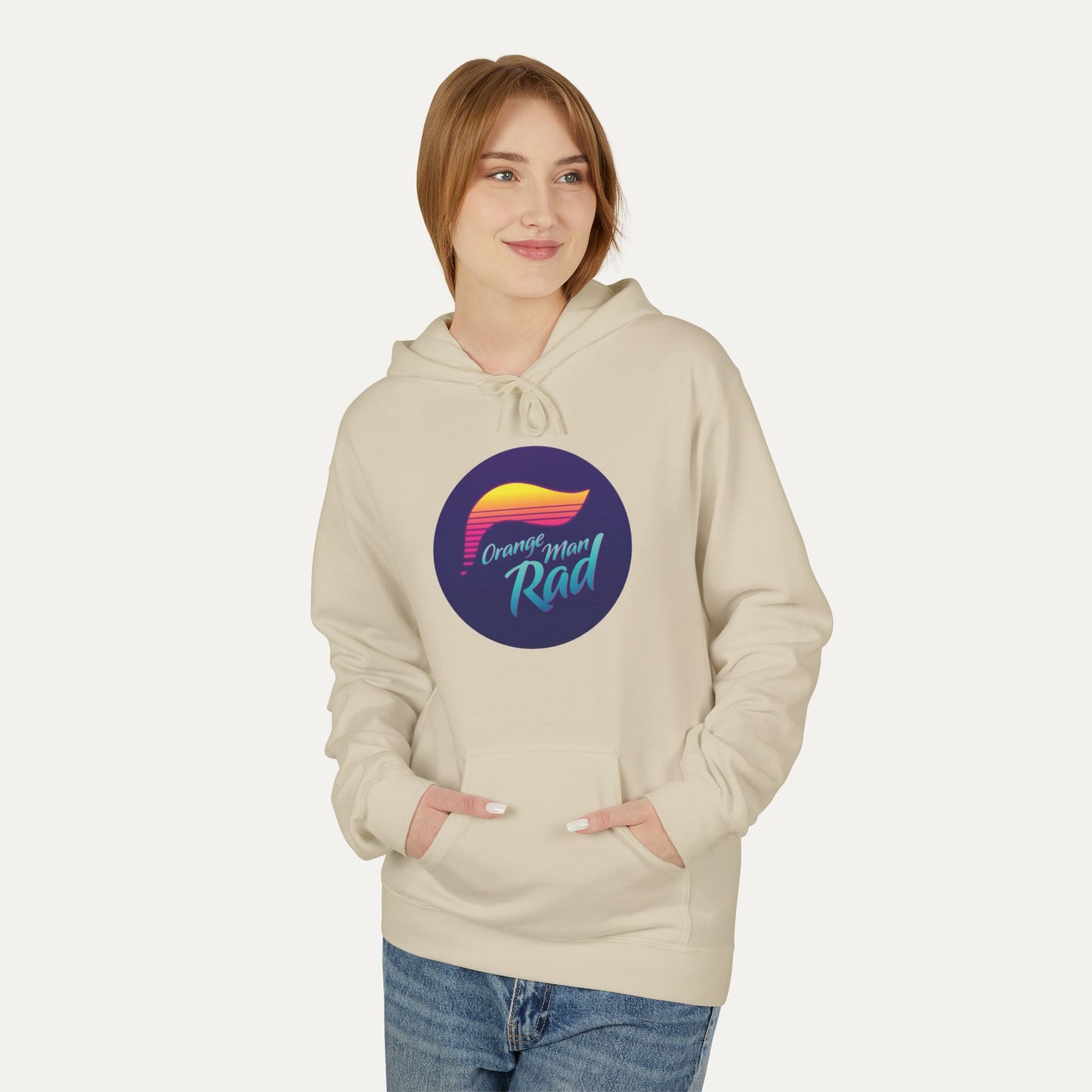 Orange Man Rad Retro Fleece Unisex Hoodie