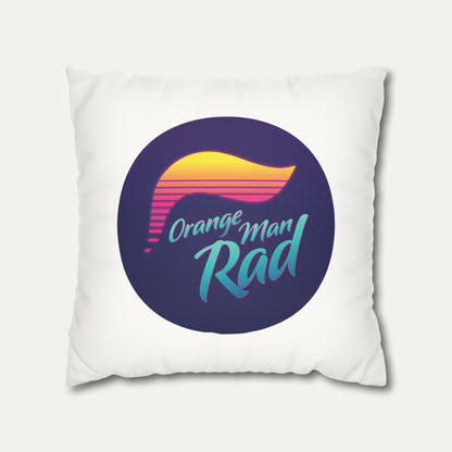Orange Man Rad Retro Faux Suede Pillowcase