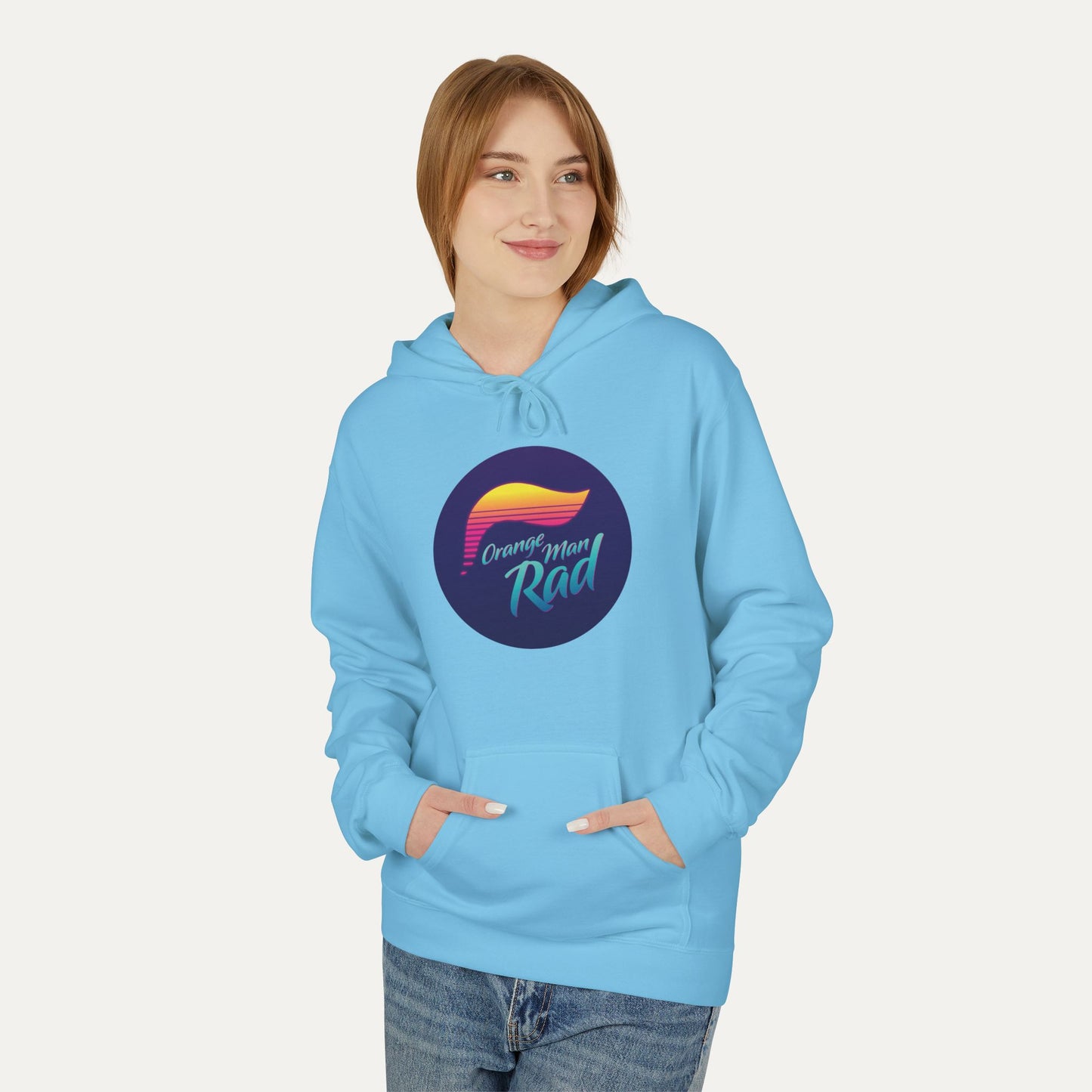 Orange Man Rad Retro Fleece Unisex Hoodie