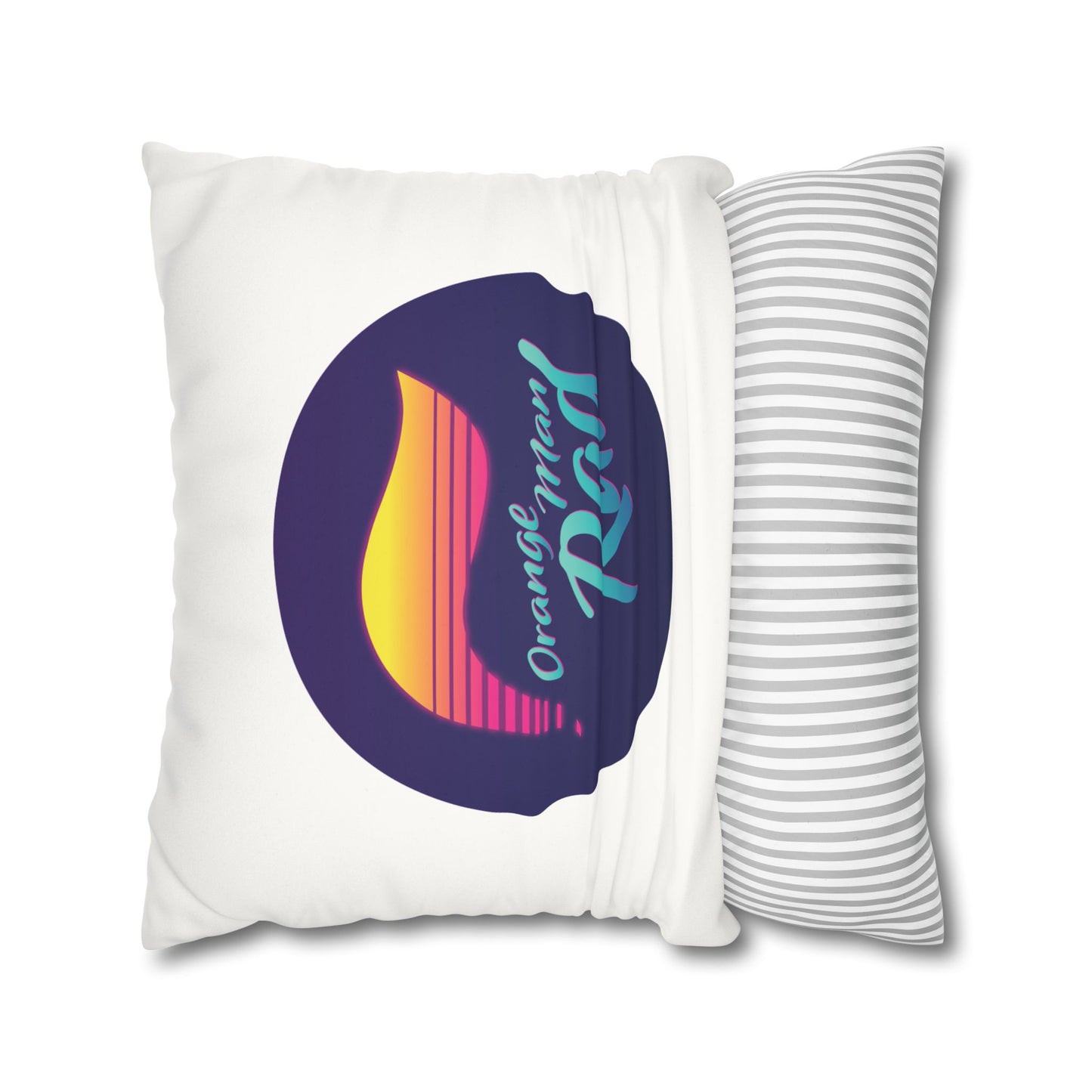Orange Man Rad Retro Faux Suede Pillowcase