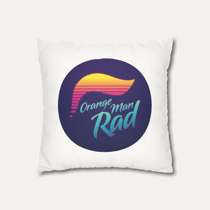 Orange Man Rad Retro Faux Suede Pillowcase