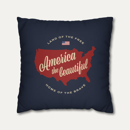 America the Beautiful Faux Suede Pillowcase