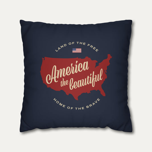 America the Beautiful Faux Suede Pillowcase