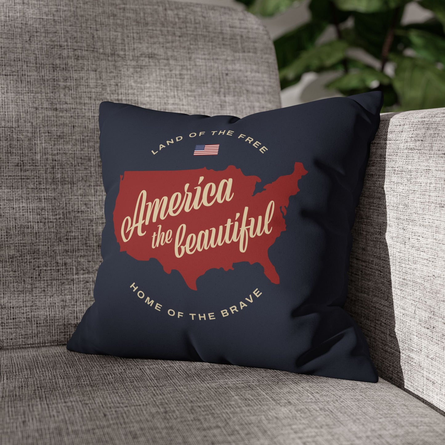 America the Beautiful Faux Suede Pillowcase