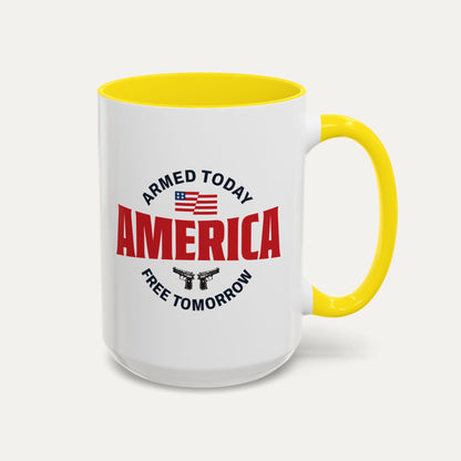 Armed Today, Free Tomorrow 15oz Accent Mug