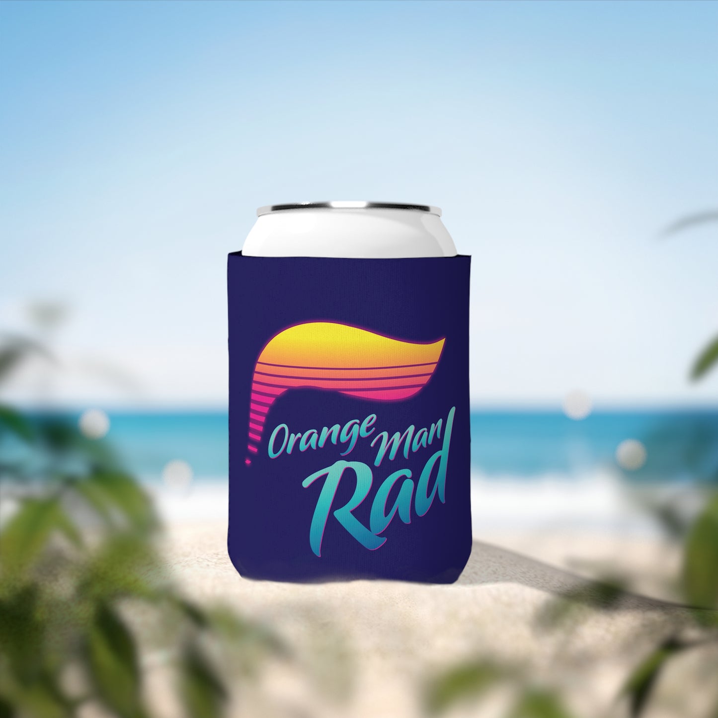 Orange Man Rad Retro Can Cooler Sleeve