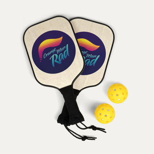 Orange man retro Pickleball Set