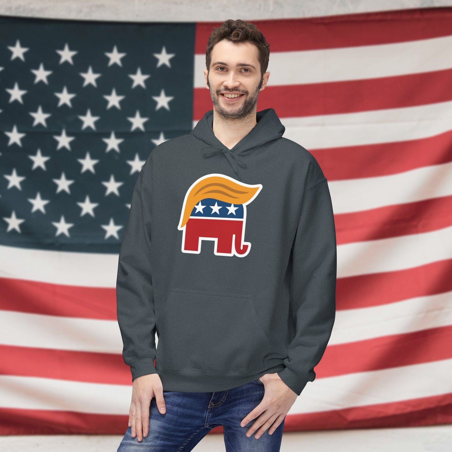 Orange Man Rad Fleece Unisex Hoodie