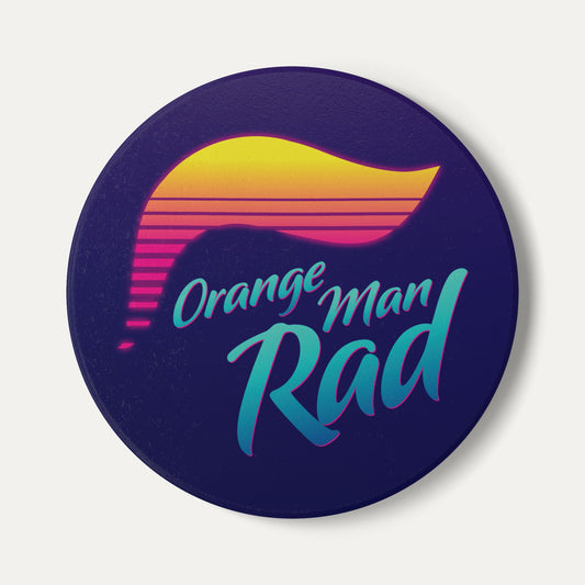Orange Man Rad Retro Ceramic Coaster