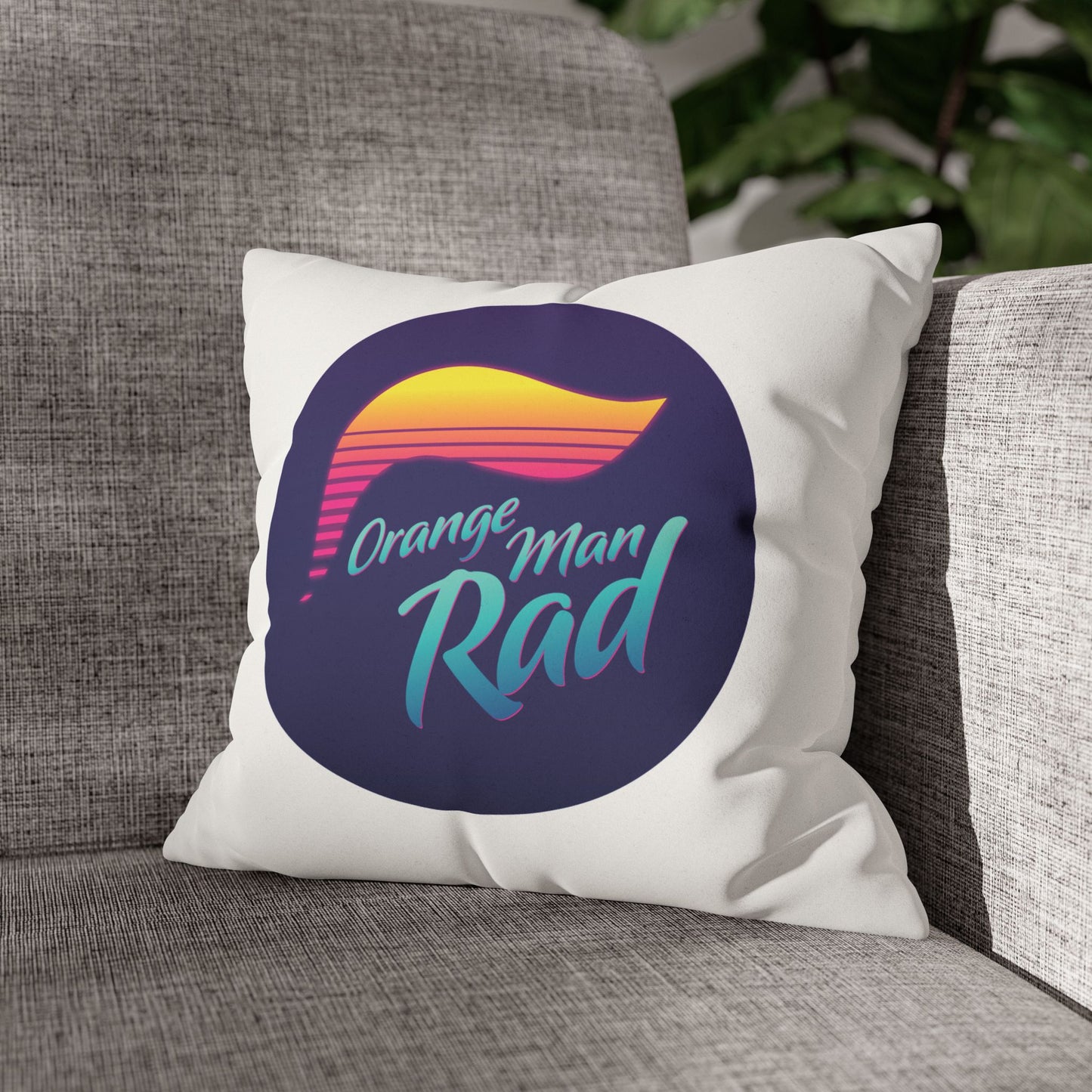 Orange Man Rad Retro Faux Suede Pillowcase