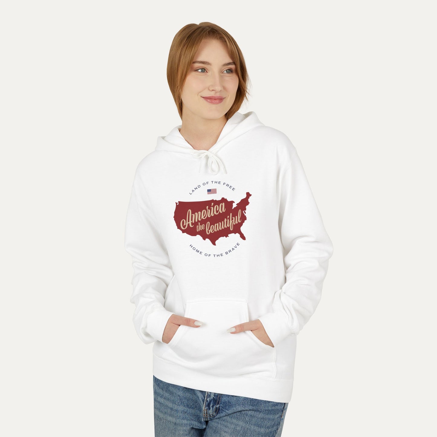 America the Beautiful Fleece Unisex Hoodie