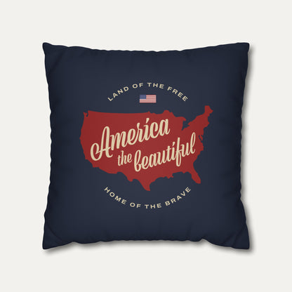 America the Beautiful Faux Suede Pillowcase