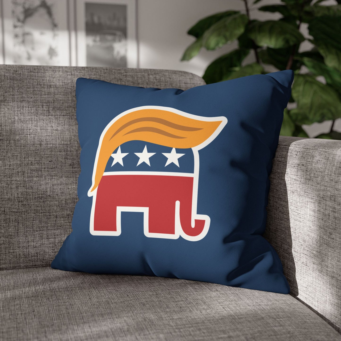 Orange Man Rad Faux Suede Pillowcase (Blue)