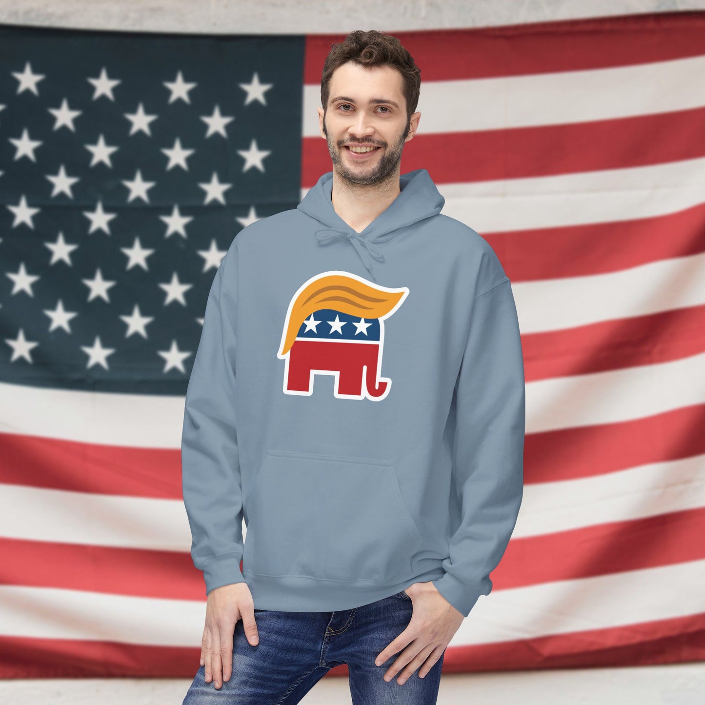 Orange Man Rad Fleece Unisex Hoodie