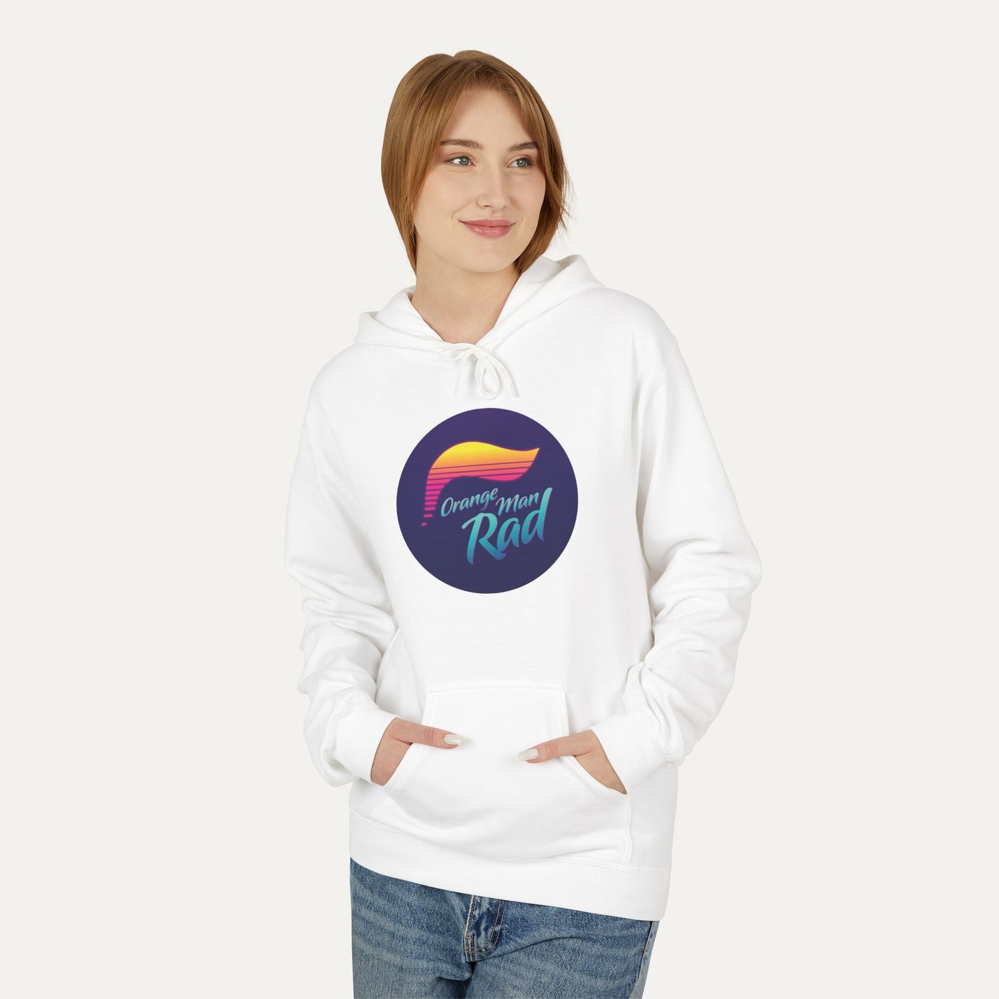 Orange Man Rad Retro Fleece Unisex Hoodie