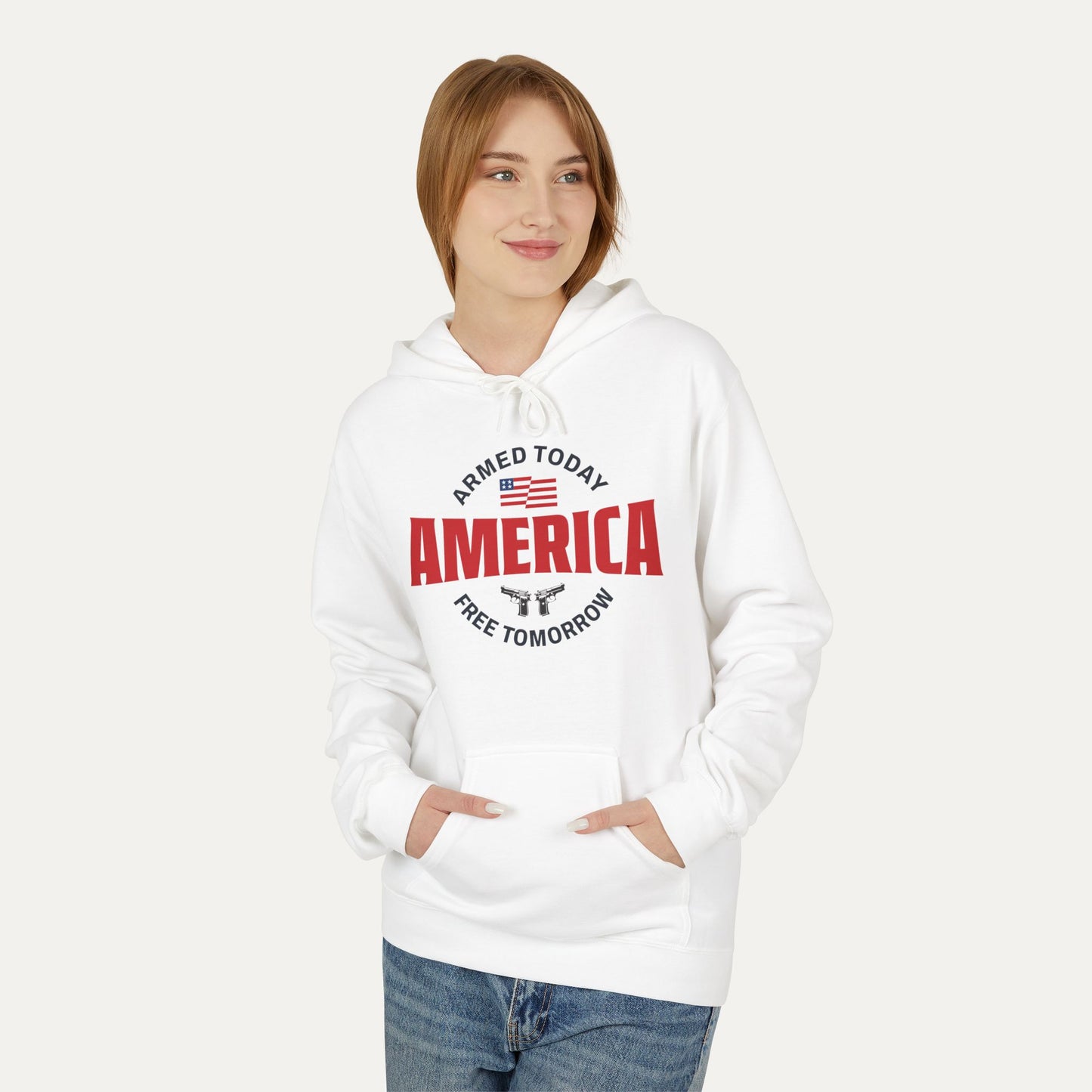 Armed Today, Free Tomorrow Fleece Unisex Hoodie